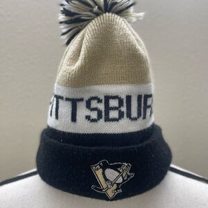 Reebok Black and Cream Knit Beanie